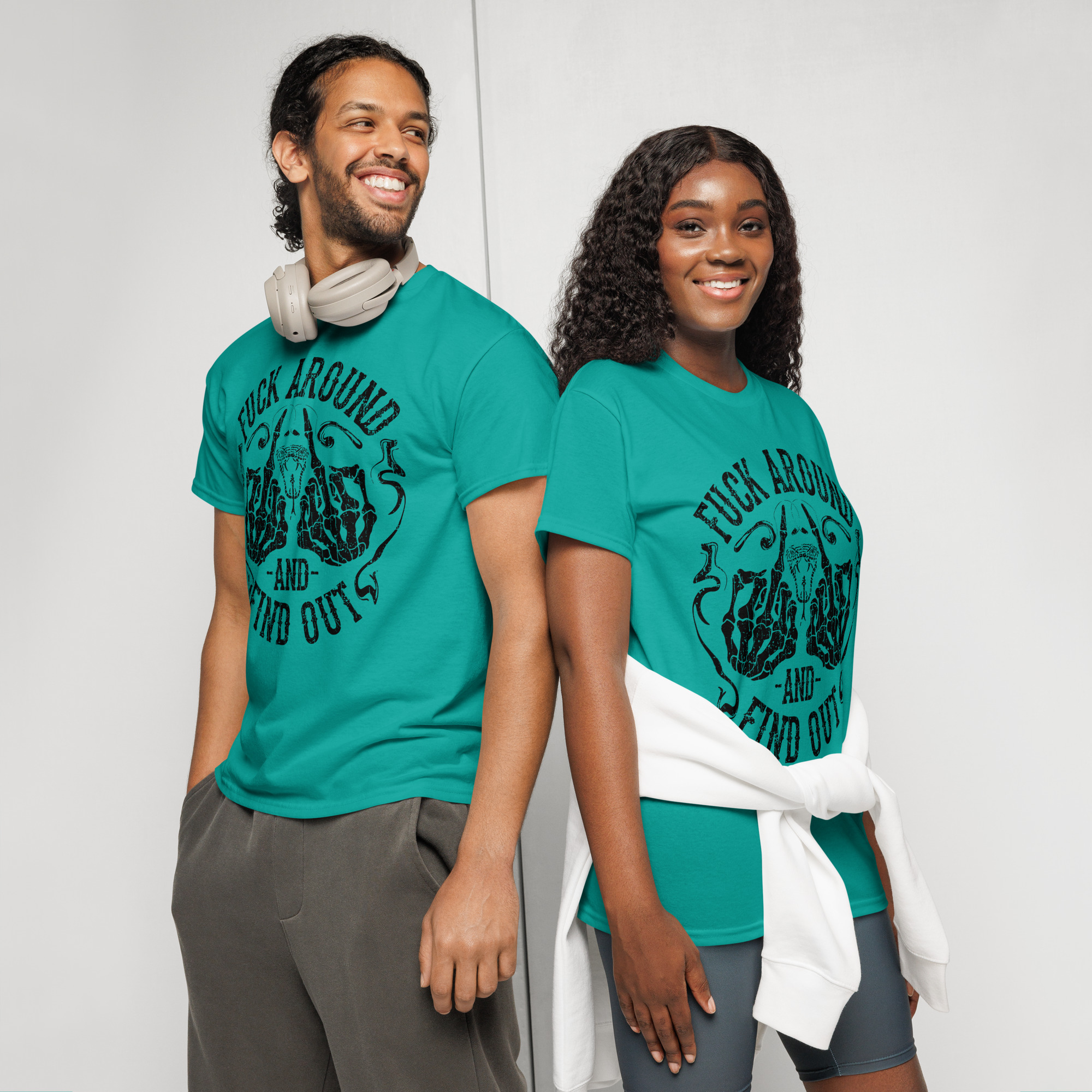 Snarky Skull Fuck Around Find Out T-Shirt - Image 7