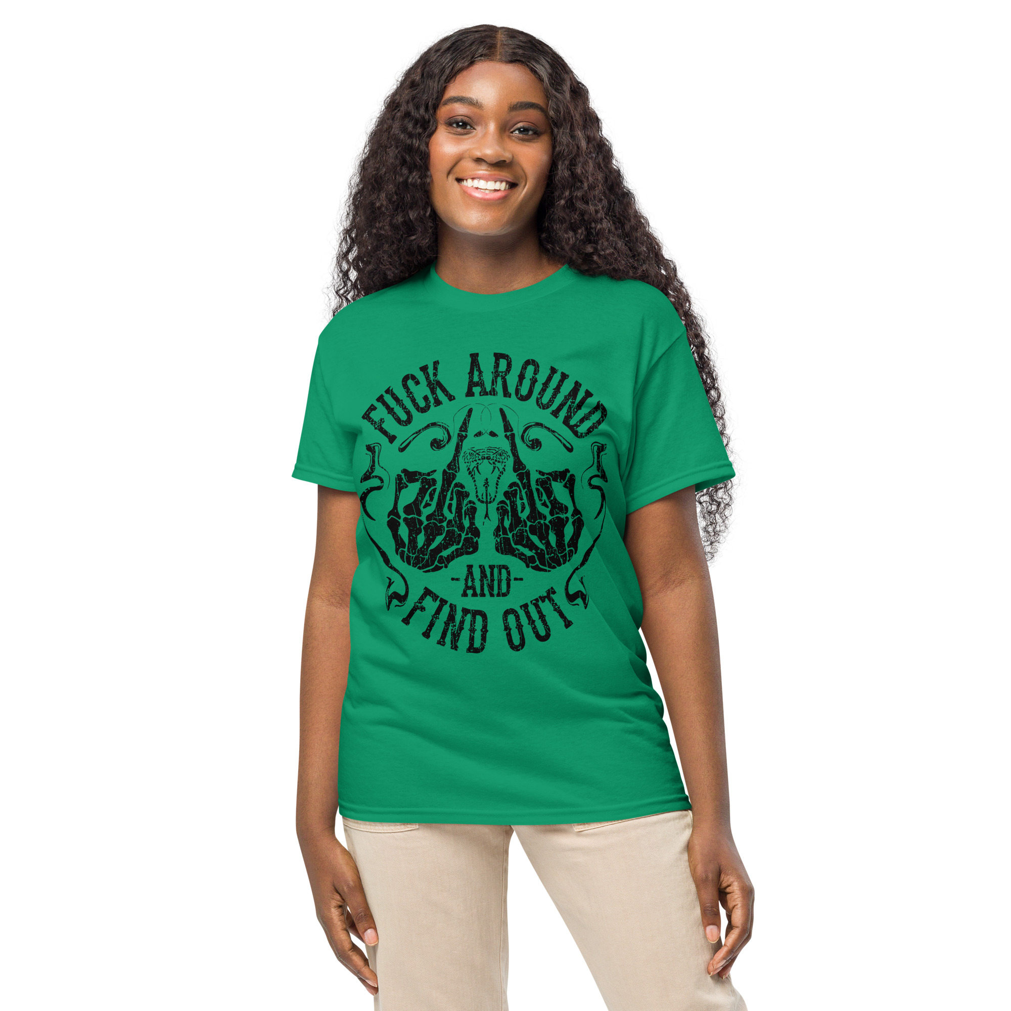 Snarky Skull Fuck Around Find Out T-Shirt - Image 3