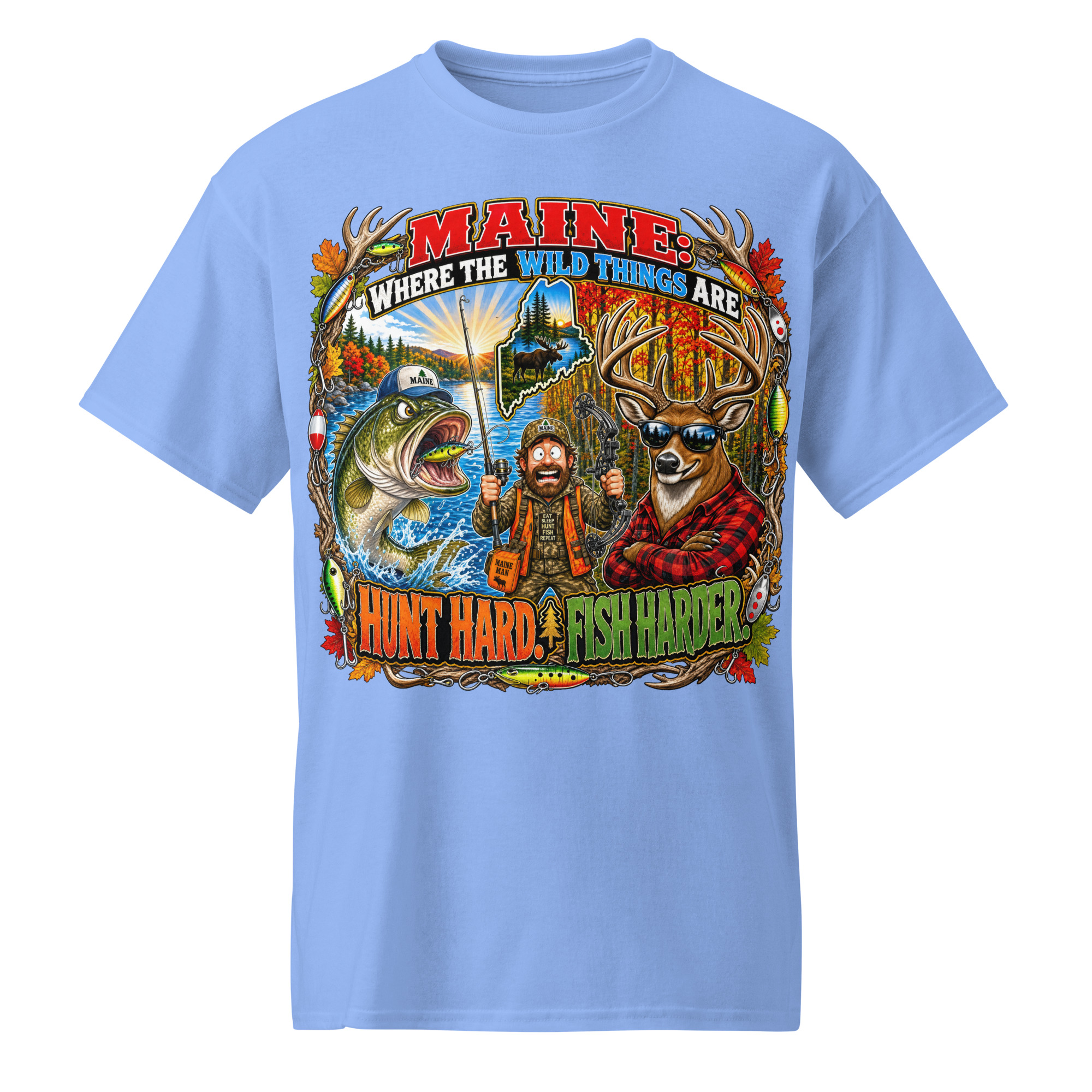 Hunt Hard Fish Harder T-Shirt - Image 10