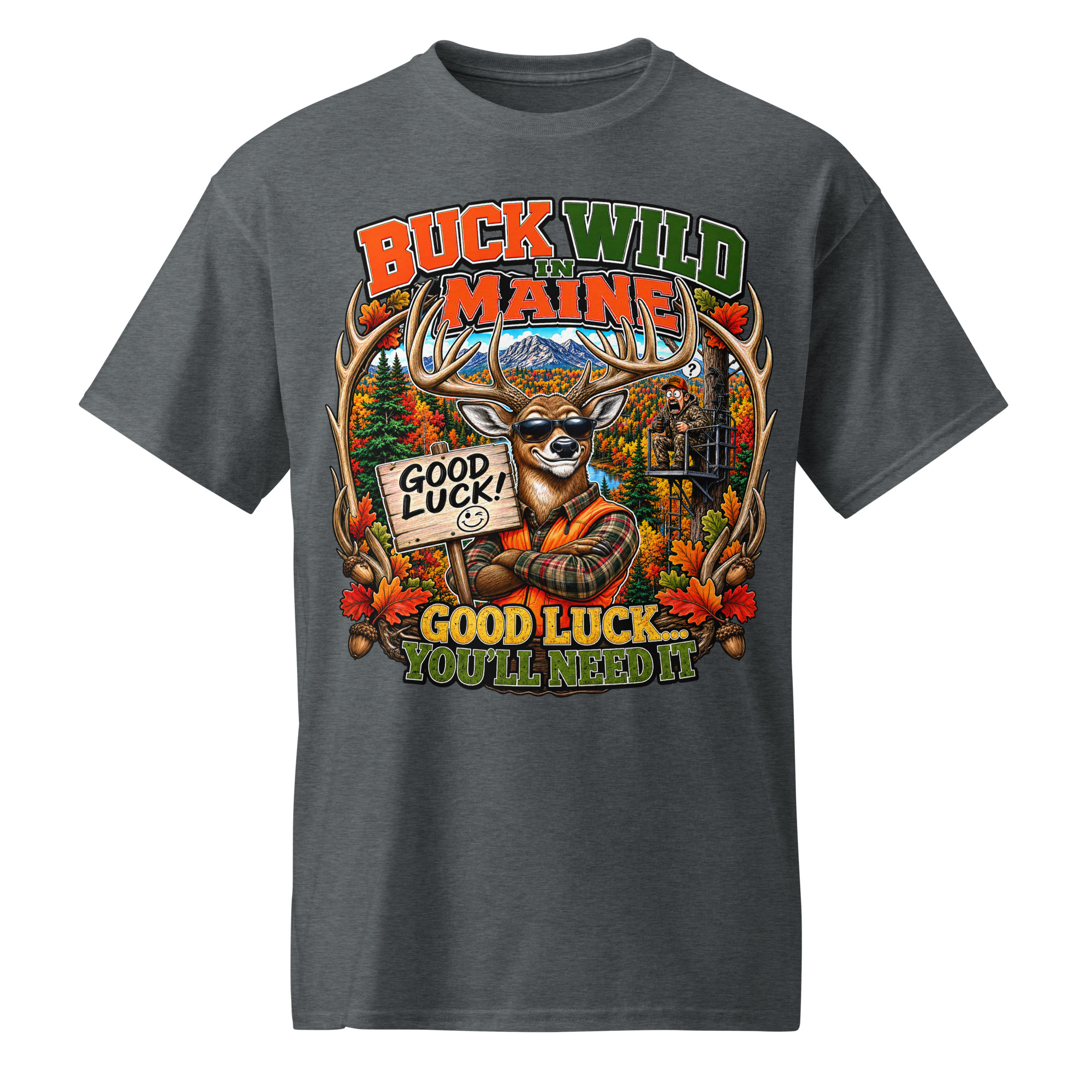 Buck Wild In Maine T-Shirt - Image 4