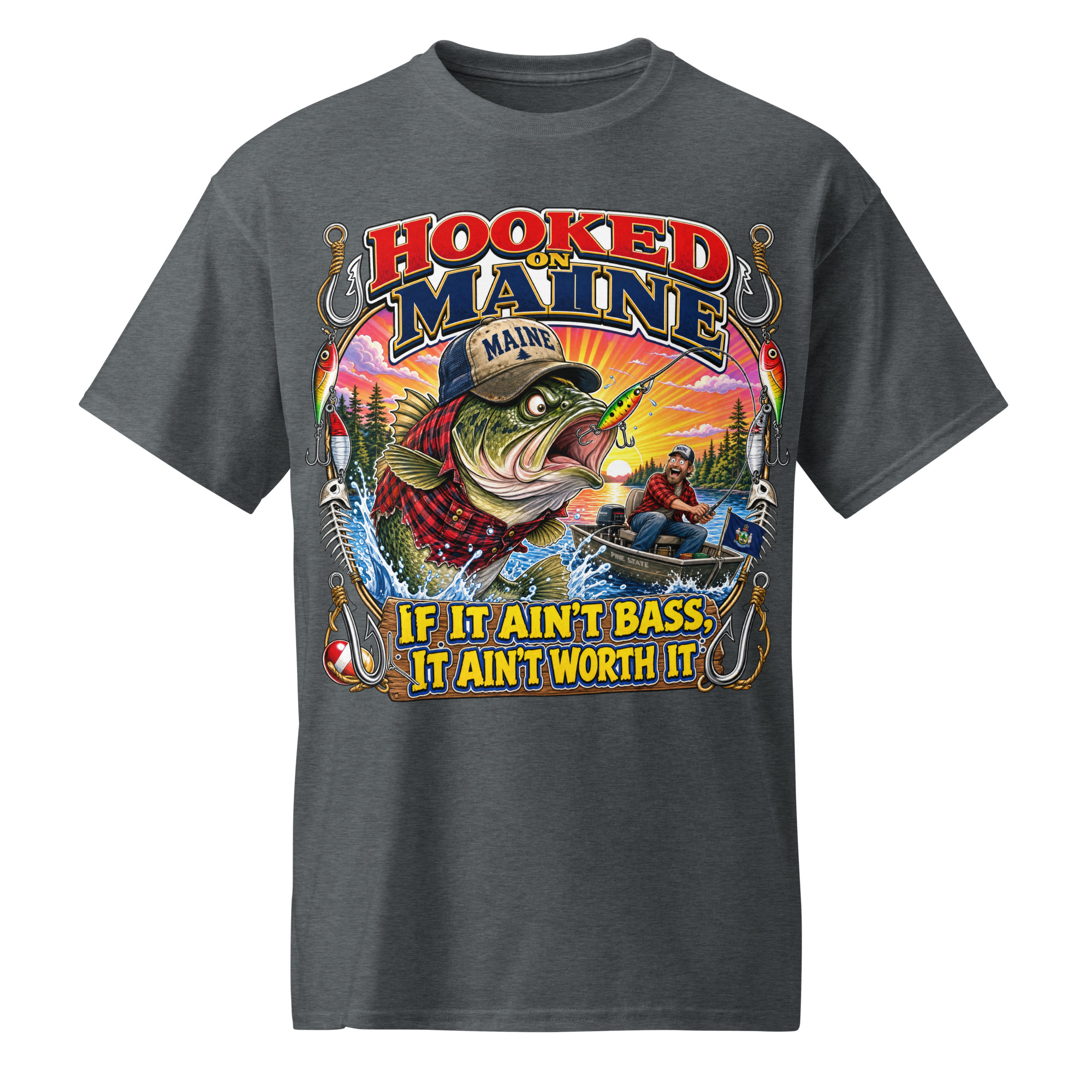 Hooked On Maine T-Shirt - Image 5