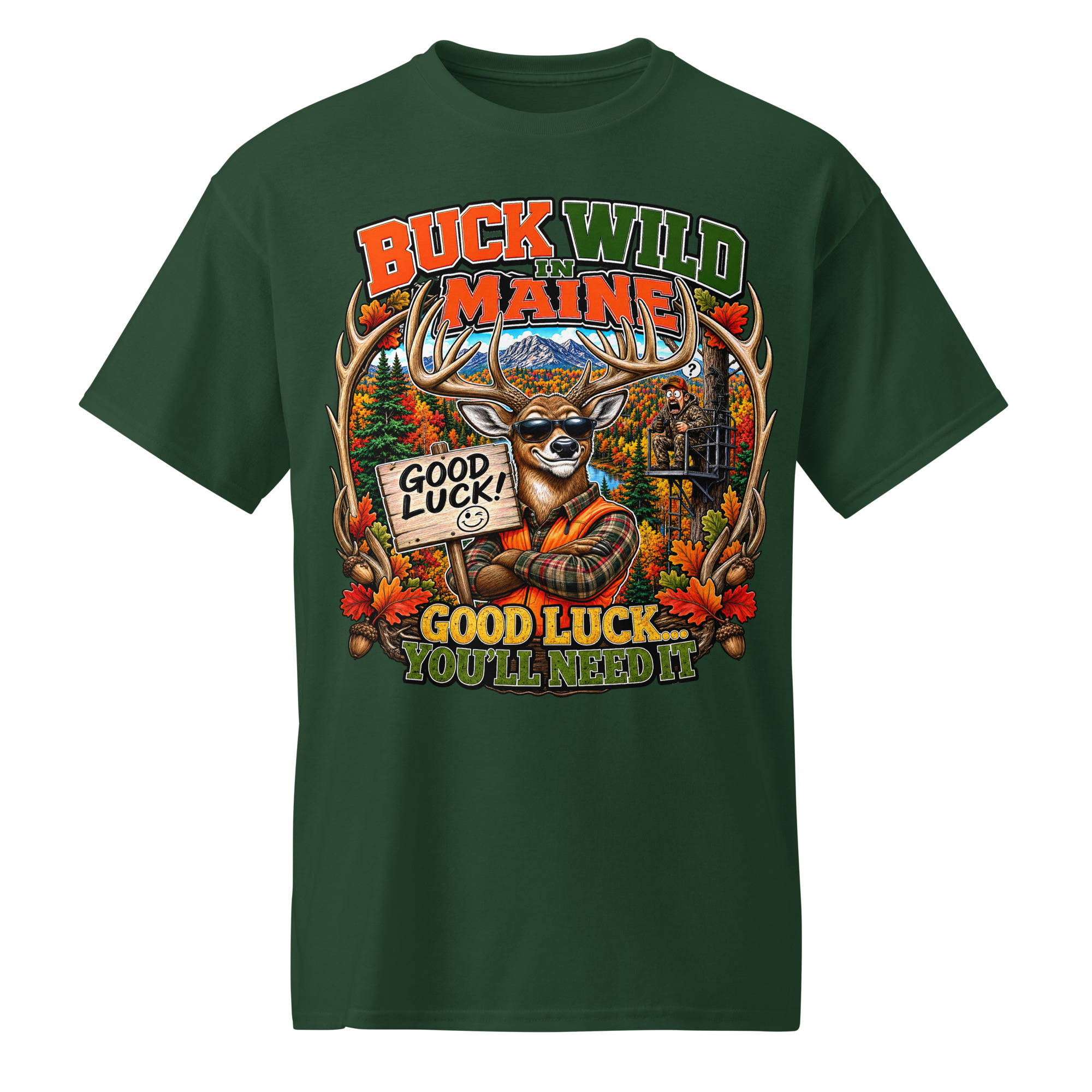 Buck Wild In Maine T-Shirt - Image 3