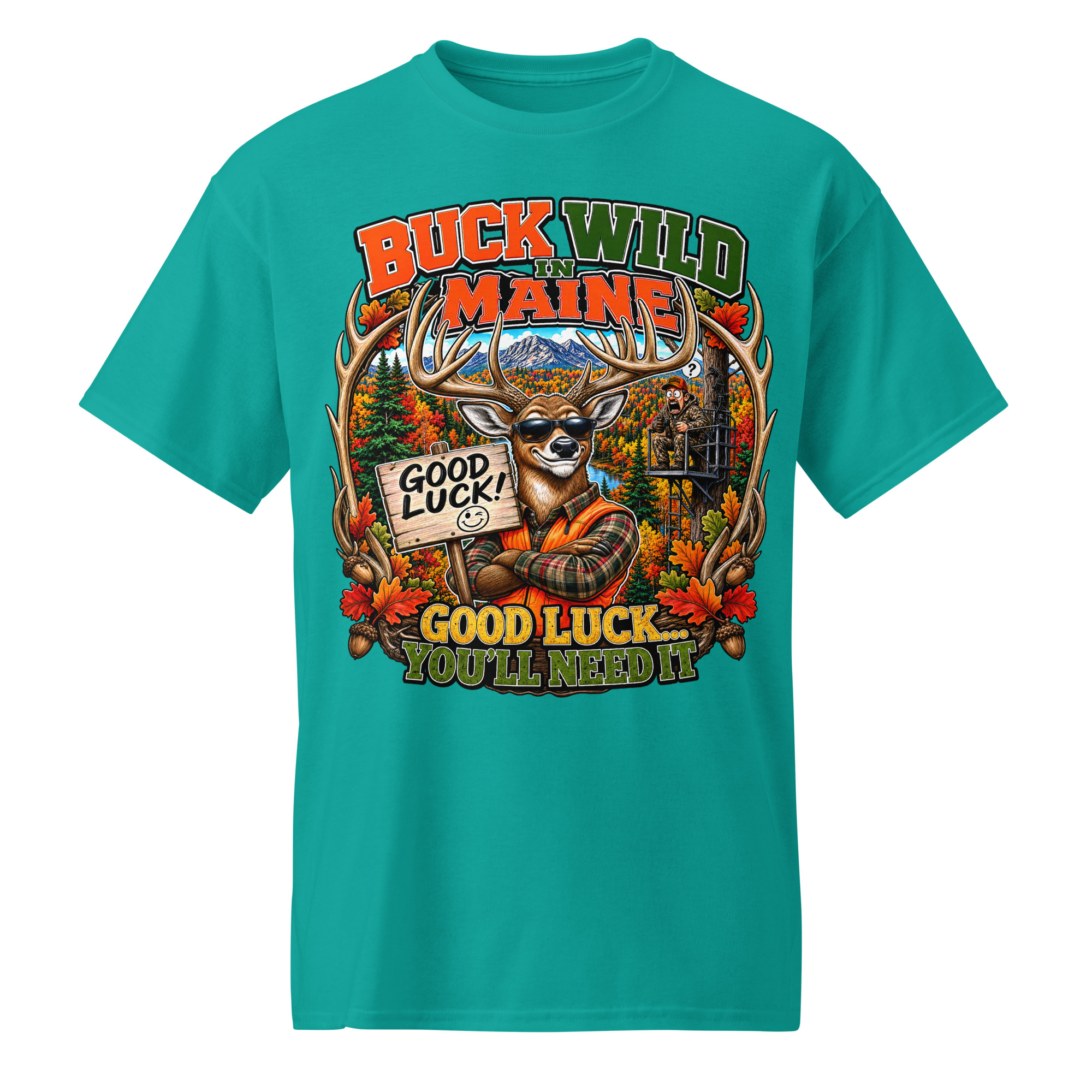 Buck Wild In Maine T-Shirt - Image 8