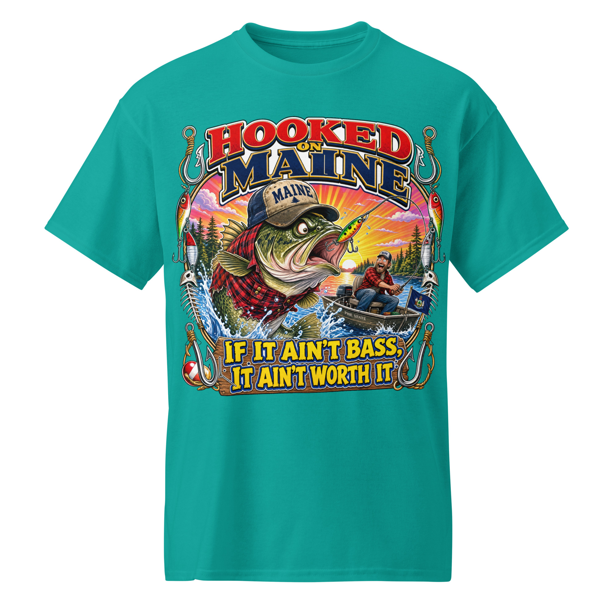 Hooked On Maine T-Shirt - Image 8