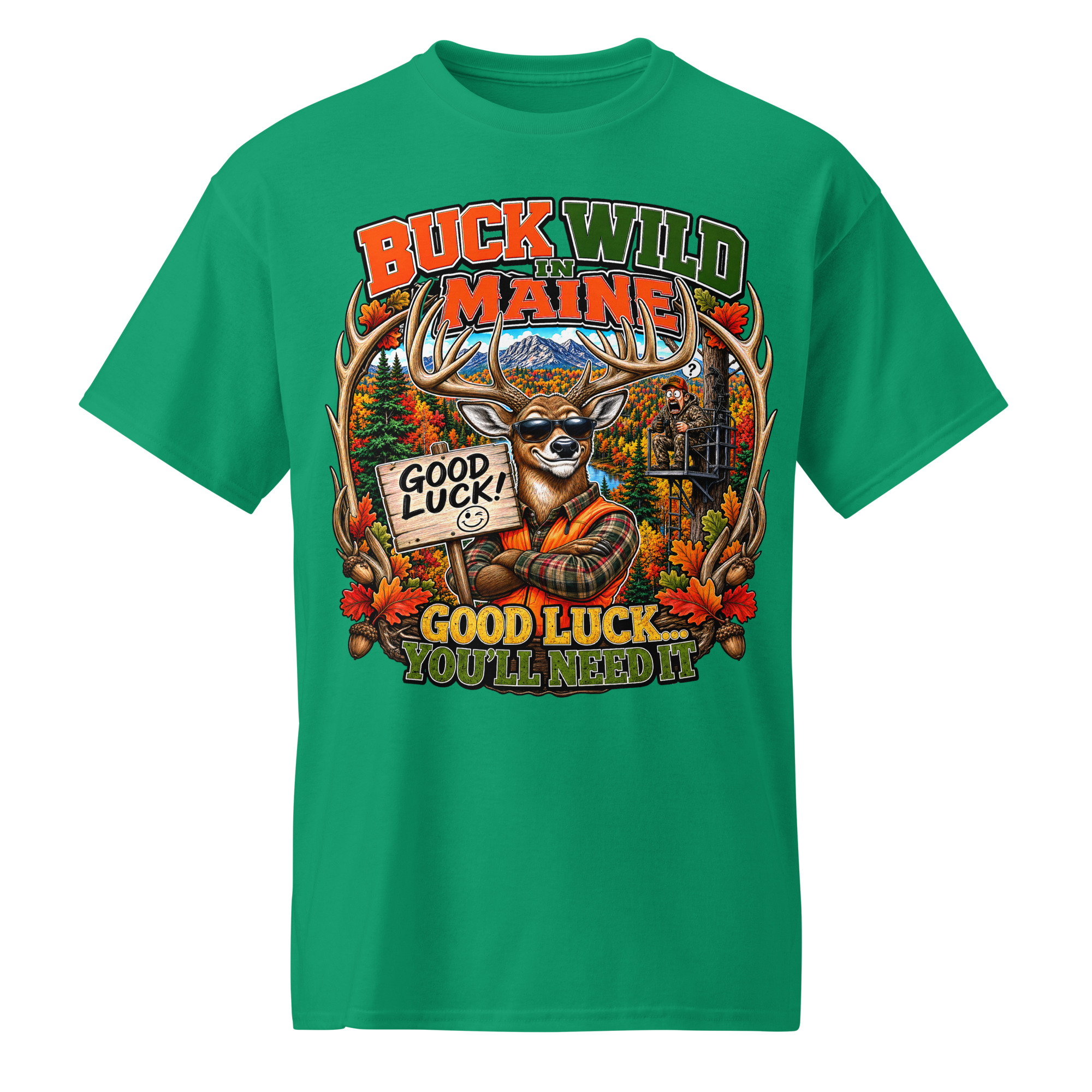 Buck Wild In Maine T-Shirt - Image 6