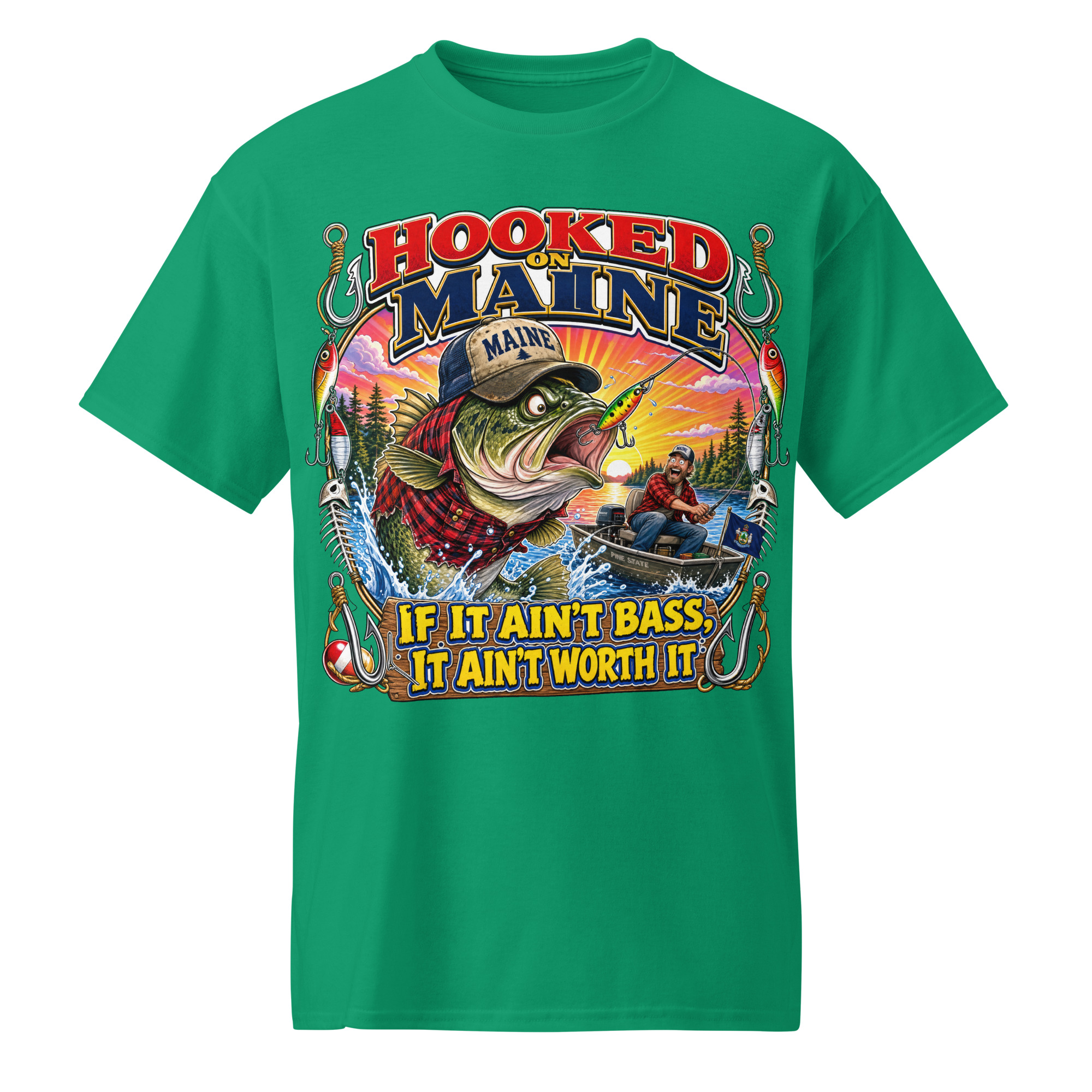 Hooked On Maine T-Shirt - Image 6