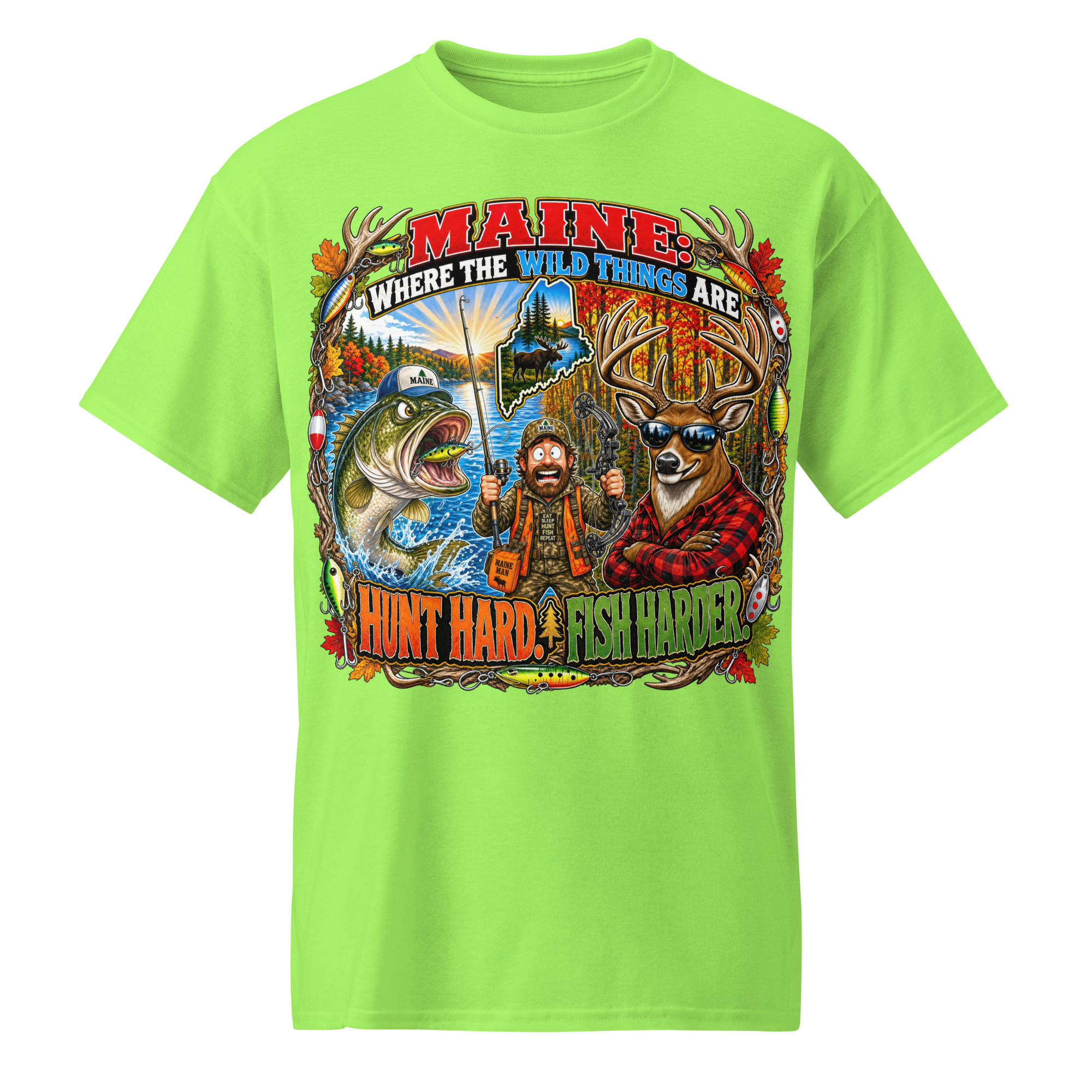 Hunt Hard Fish Harder T-Shirt - Image 11