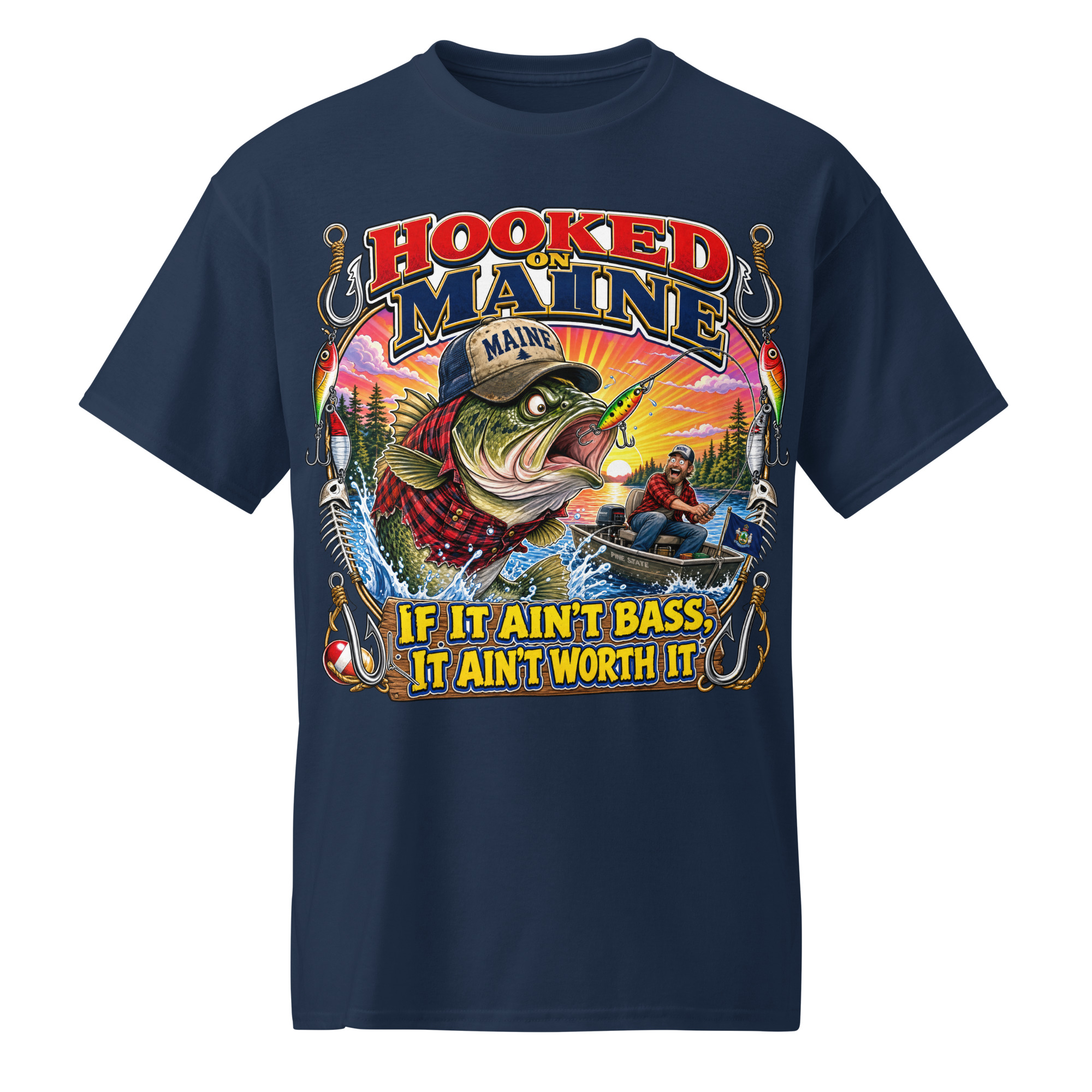 Hooked On Maine T-Shirt - Image 3