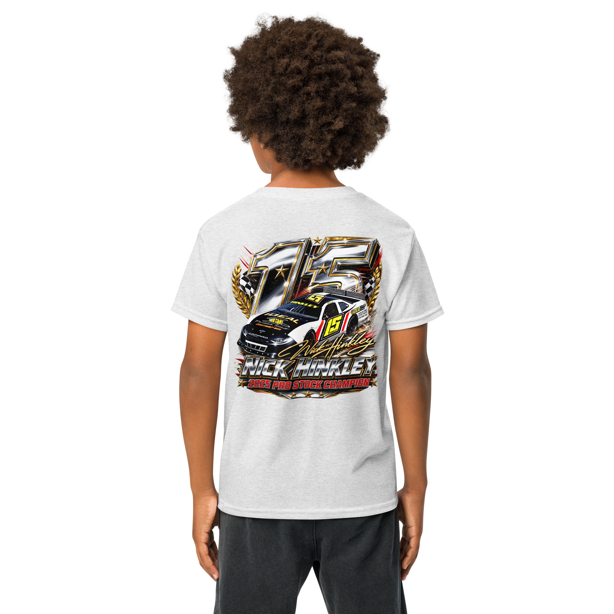 Nick Hinkley 2025 Pro Stock Championship Chrome Edition Youth T-Shirt - Image 14