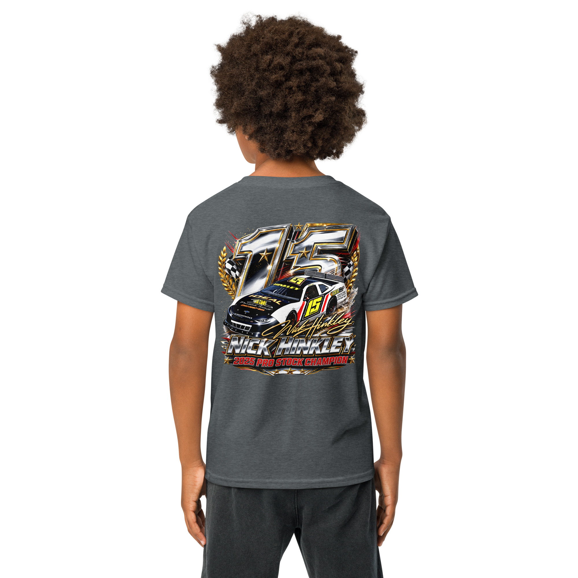 Nick Hinkley 2025 Pro Stock Championship Chrome Edition Youth T-Shirt - Image 6