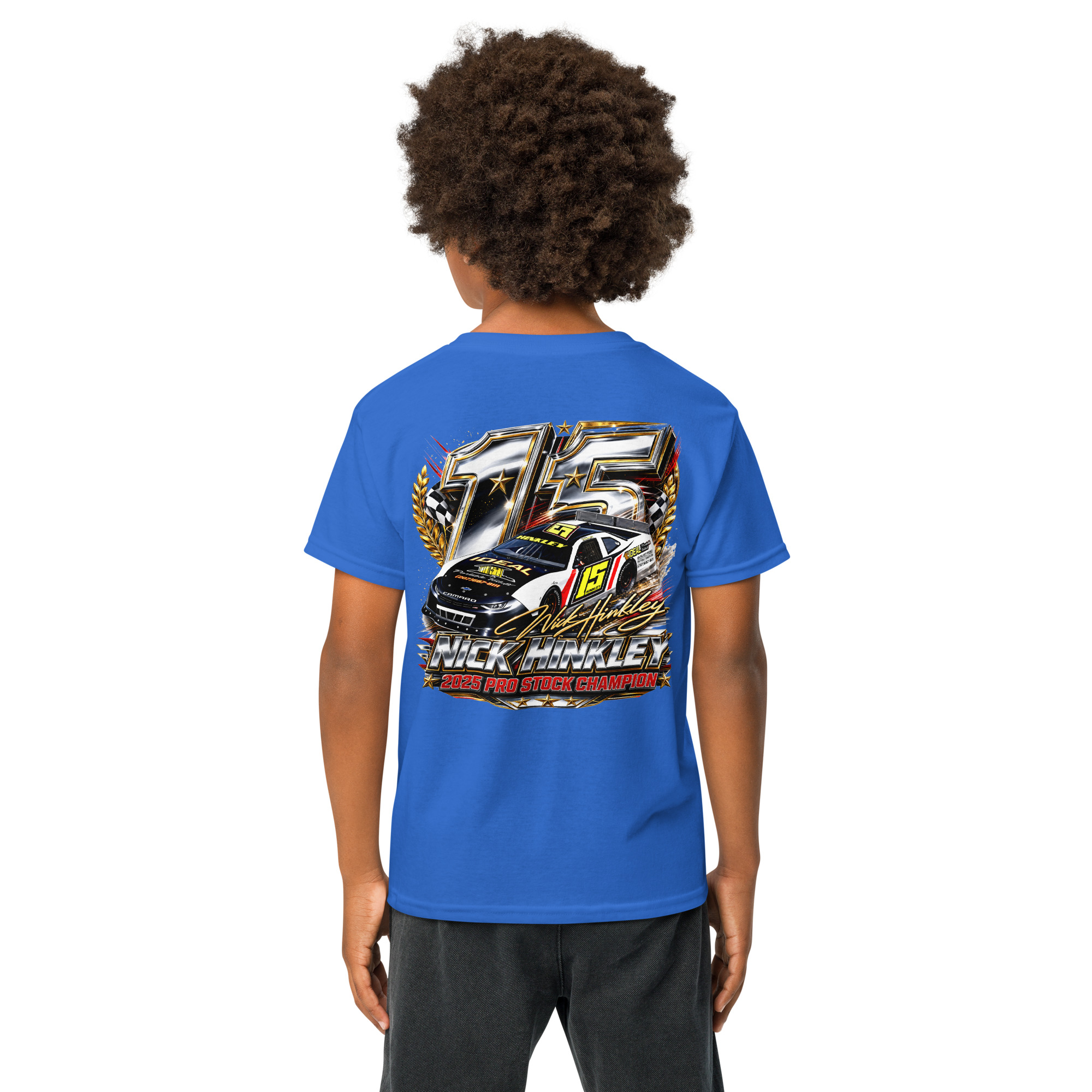 Nick Hinkley 2025 Pro Stock Championship Chrome Edition Youth T-Shirt - Image 8